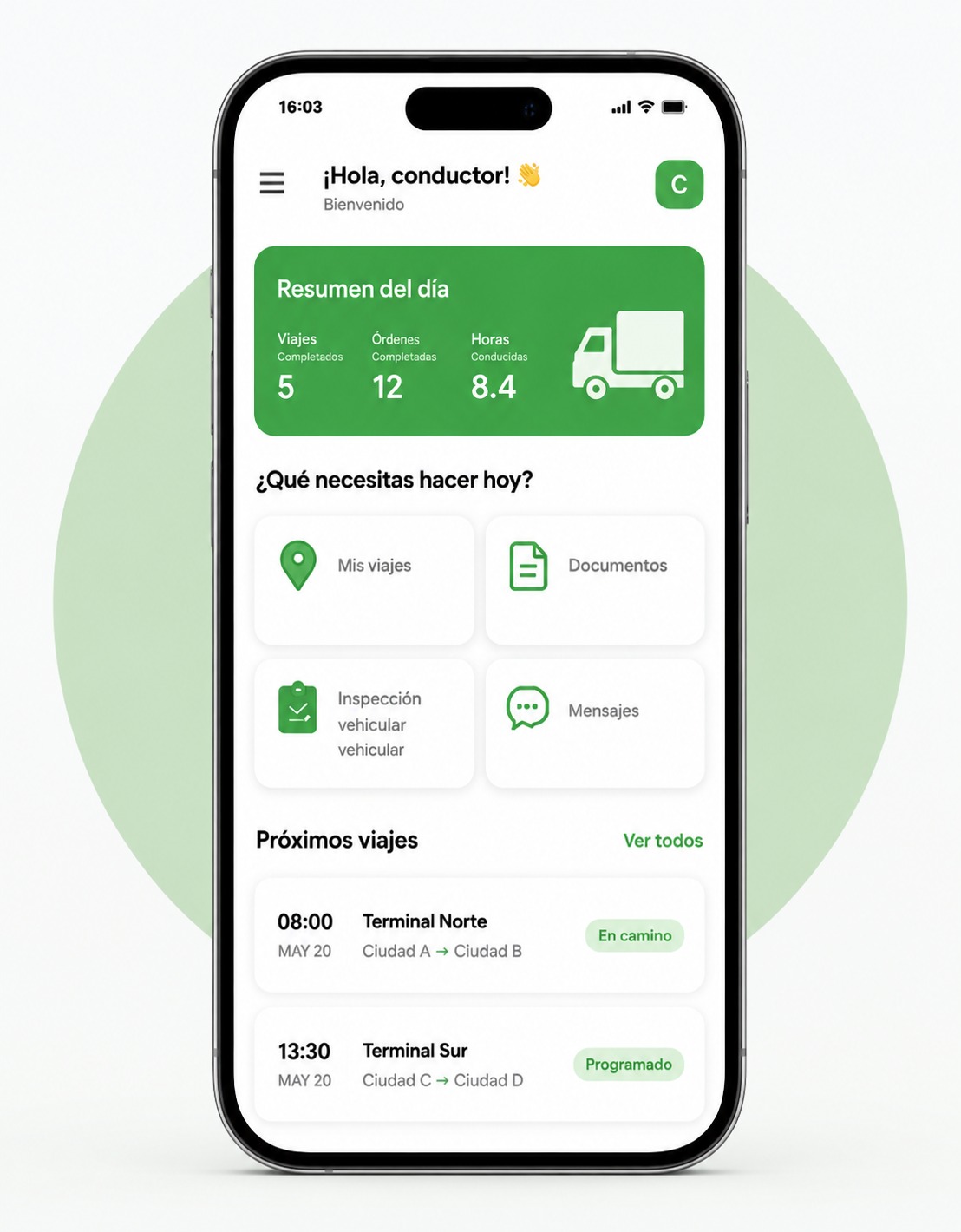 App para operación transportista